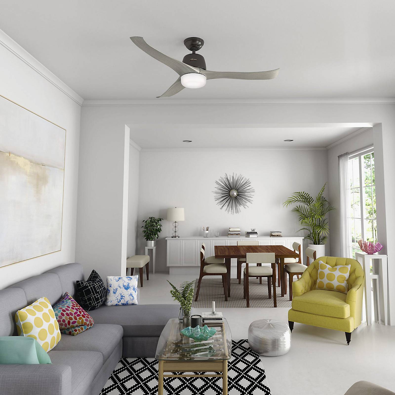 Hunter 049694509642 Stropní ventilátory se světlem