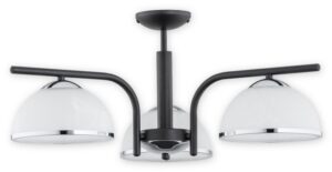 Lustr Lemir O2923 W3 CZA + CH Lava 3-ramenný černá matná + chrom