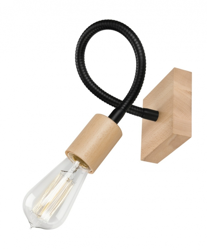 Nástěnné svítidlo Lamkur KM 1.111 38124 CAMERON dřevo/černá