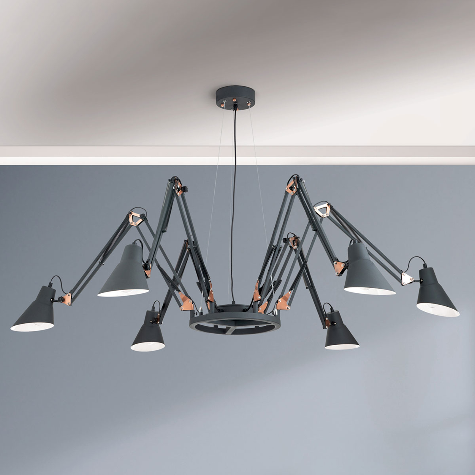 Orion LU 1730/6 schwarz-cu Závěsná světla