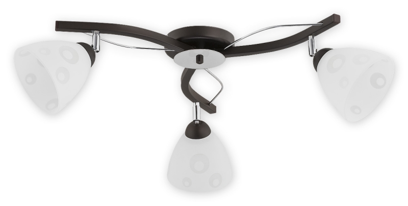 Přisazené svítidlo Lemir O2363 P3 RW Oslo Plus 3 wenge + chrom