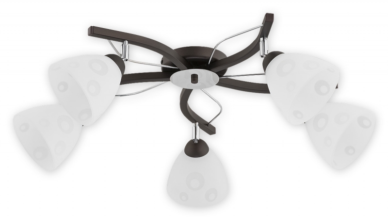 Přisazené svítidlo Lemir O2365 P5 RW Oslo Plus 5 wenge + chrom