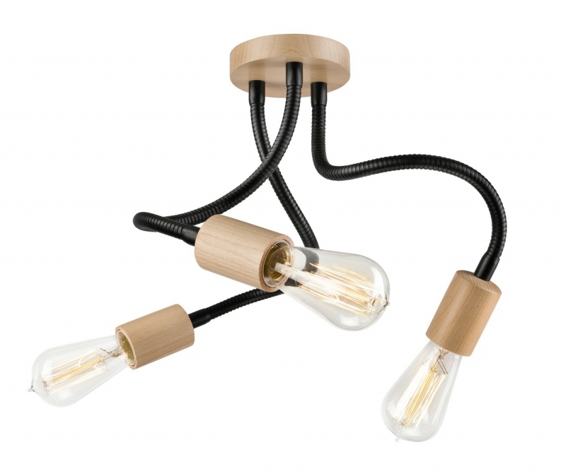 Stropní svítidlo Lamkur LM 3.111/A 37684 CAMERON dřevo/černá