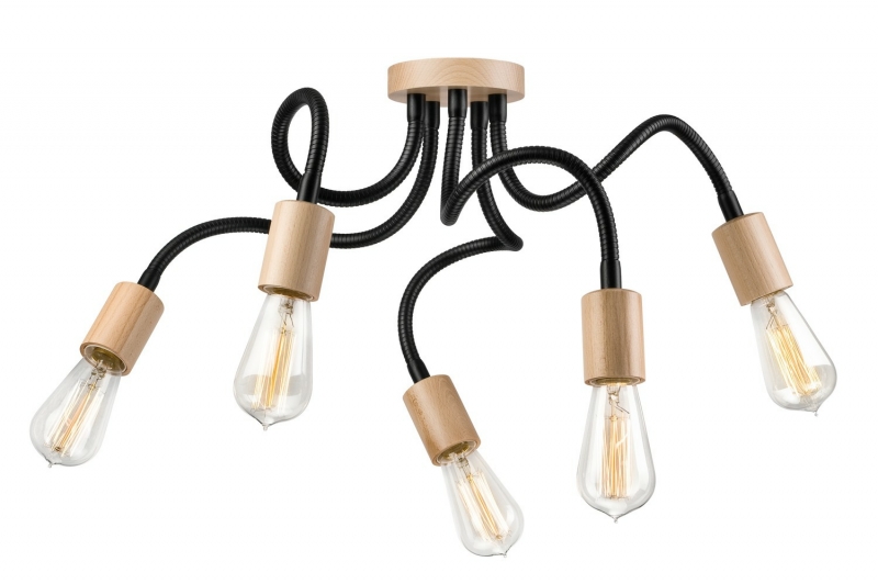 Stropní svítidlo Lamkur LM 5.111 37691 CAMERON dřevo/černá