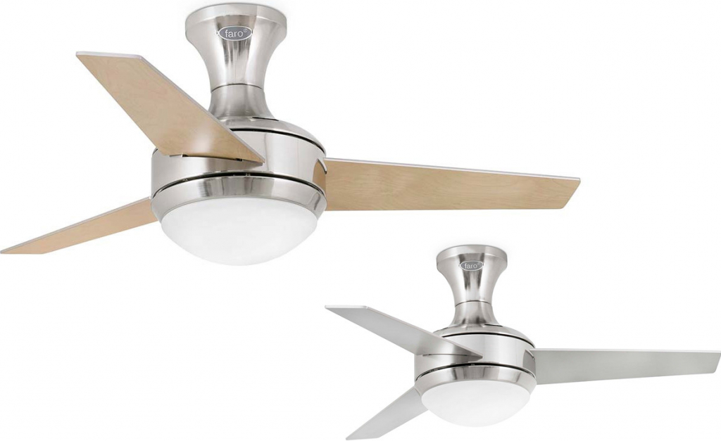 Stropní ventilátor se světlem Faro MINI UFO 33455 šedá/javor