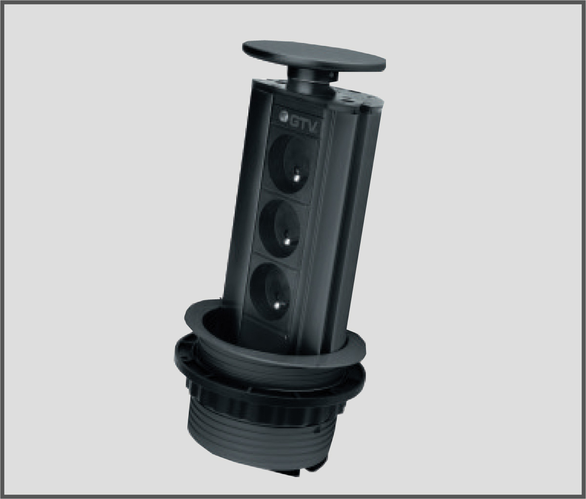 Výsuvná zásuvka GTV AE-BPW3GU-20 černá