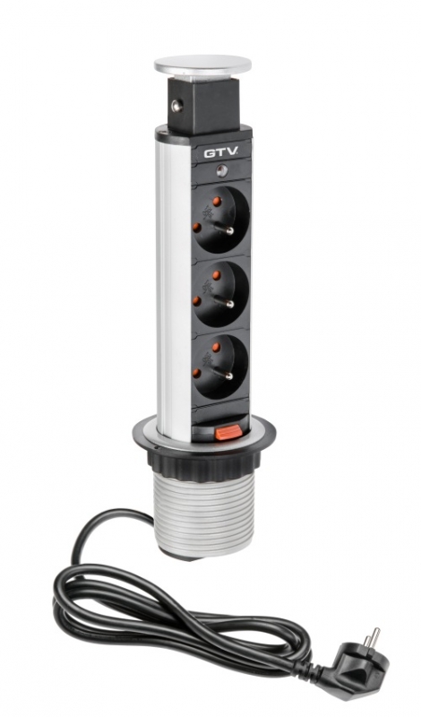 Výsuvná zásuvka GTV AE-BPW3U60-80 stříbrná