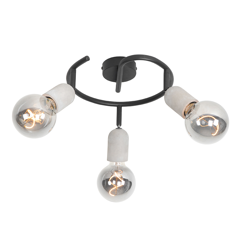 Bodové světlo Pafond černé s betonovým světlem 3 - Pedra