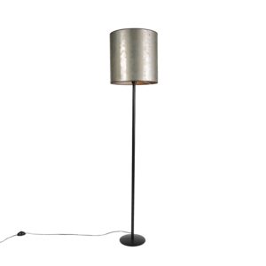 Černá stojací lampa se starým odstínem taupe 40 cm - Simplo