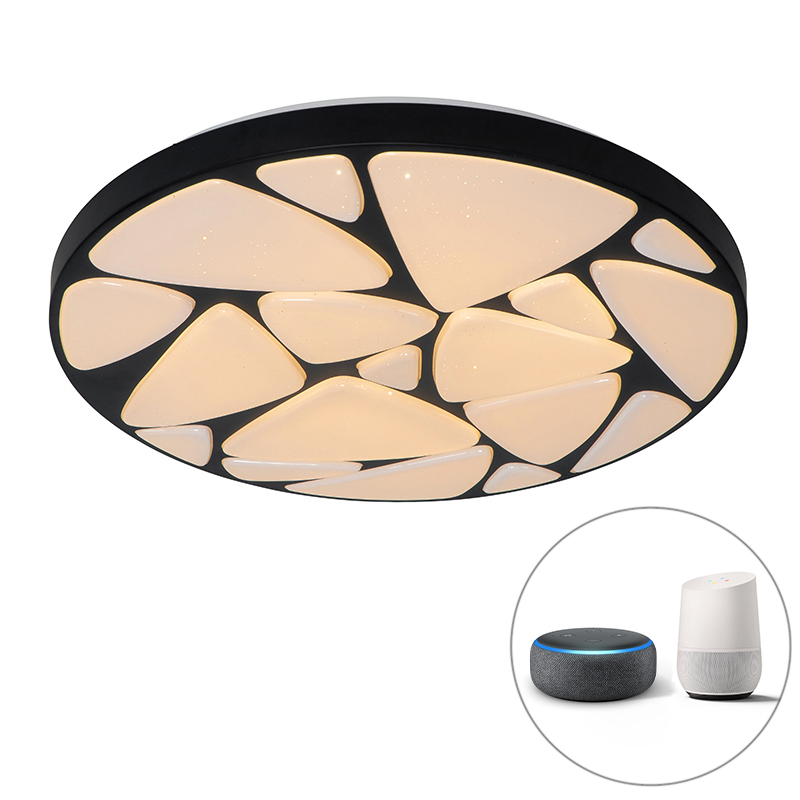 Chytré stropní svítidlo černé 49 cm vč. LED a stmívače - Marian