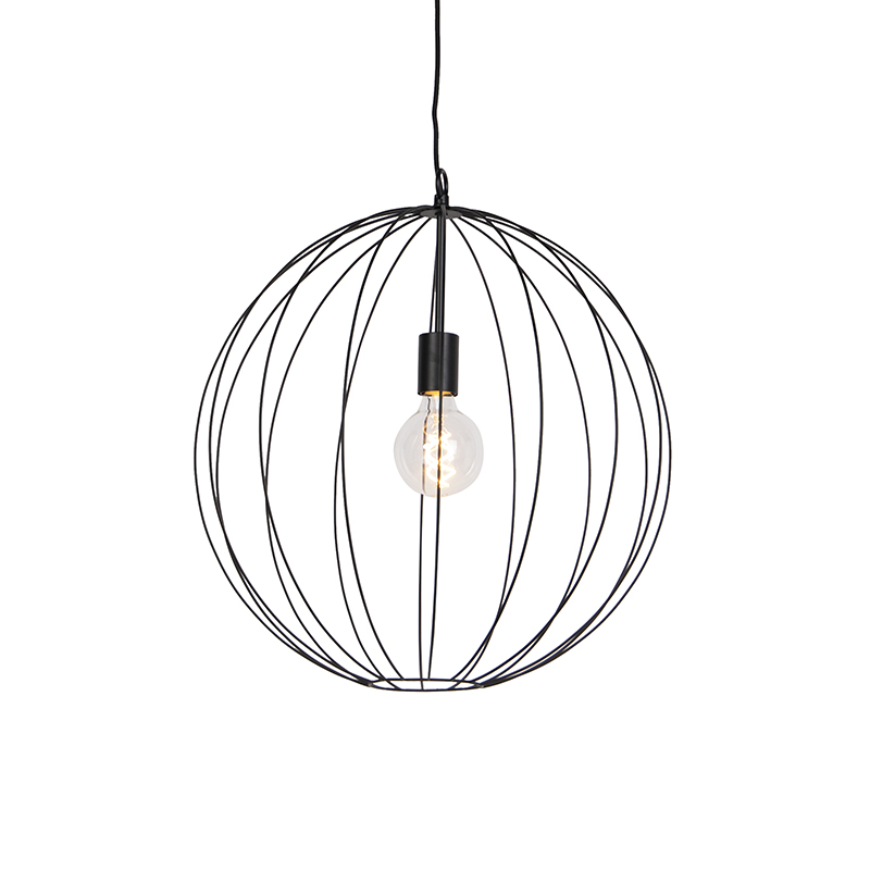 Designová kulatá závěsná lampa černá 50 cm - Pelotas