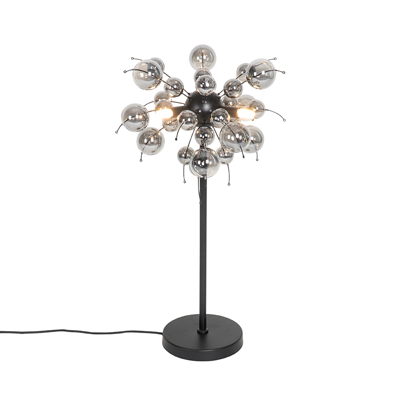 Designová stolní lampa černá s kouřovým sklem 3-light - Explode