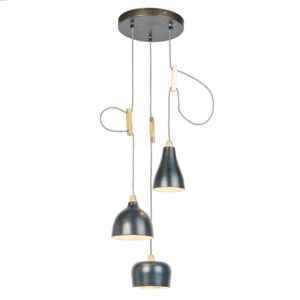 Designová závěsná lampa zinek se 3 světelnými body - Vidya