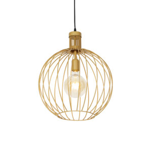 Designová závěsná lampa zlatá 40 cm - Wire Dos