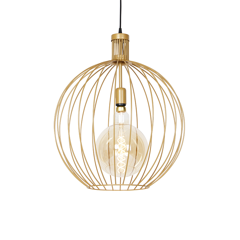 Designová závěsná lampa zlatá 50 cm - Wire Dos