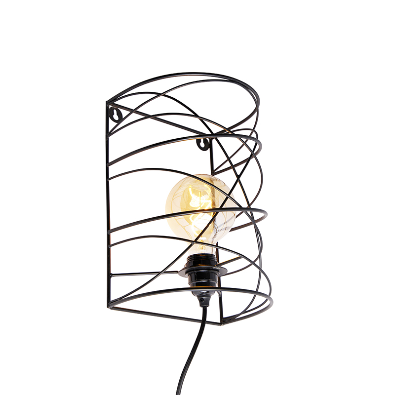 Designové nástěnné svítidlo černé - Spira