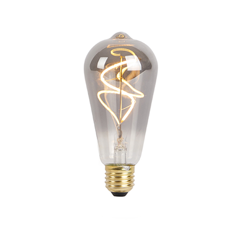 E27 stmívatelná LED spirálová žárovka ST64 kouřová 200lm 2100K