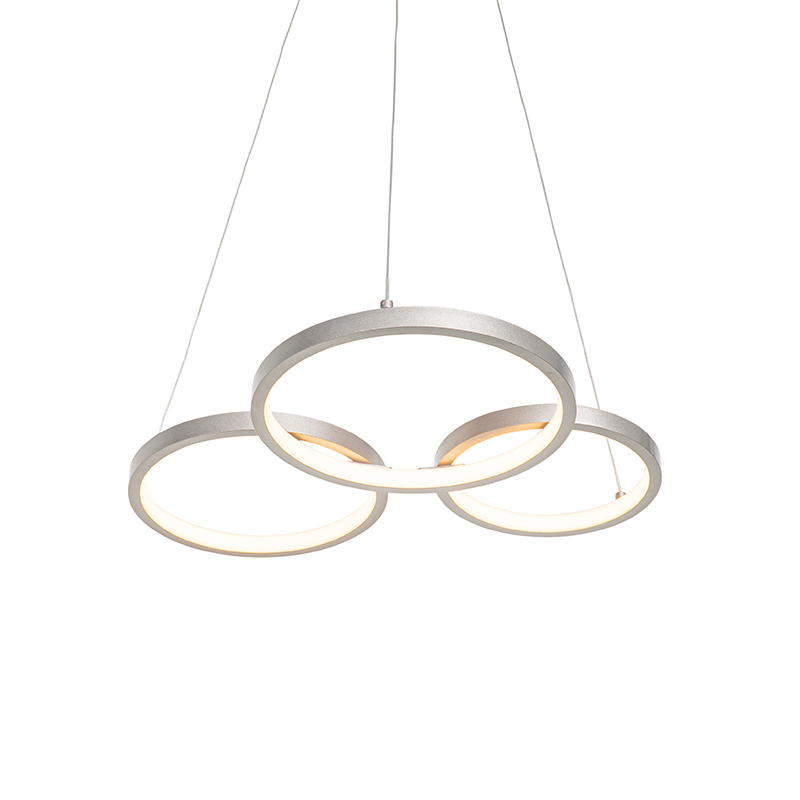 Hanglamp staal incl. LED 3-staps dimbaar 3-lichts - Rondas