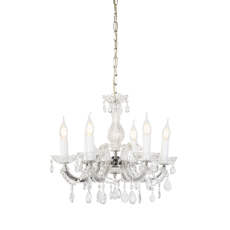 Lustr transparentní s chromovanými 6 světly - Marie Terezie