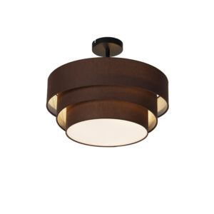 Moderne plafondlamp bruin 45 cm 3-lichts - Drum Trio