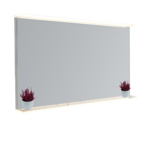 Moderní koupelnové zrcadlo 60x100 cm vč. LED s dotykovým stmívačem a poličkou - Miral