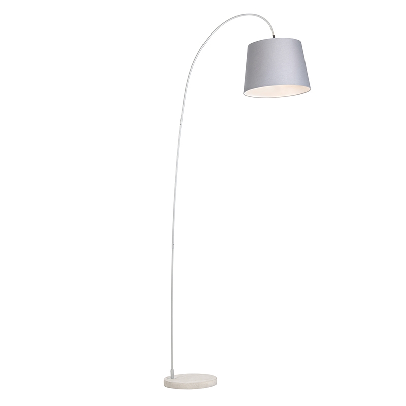 Moderní oblouková lampa se šedým odstínem Bend
