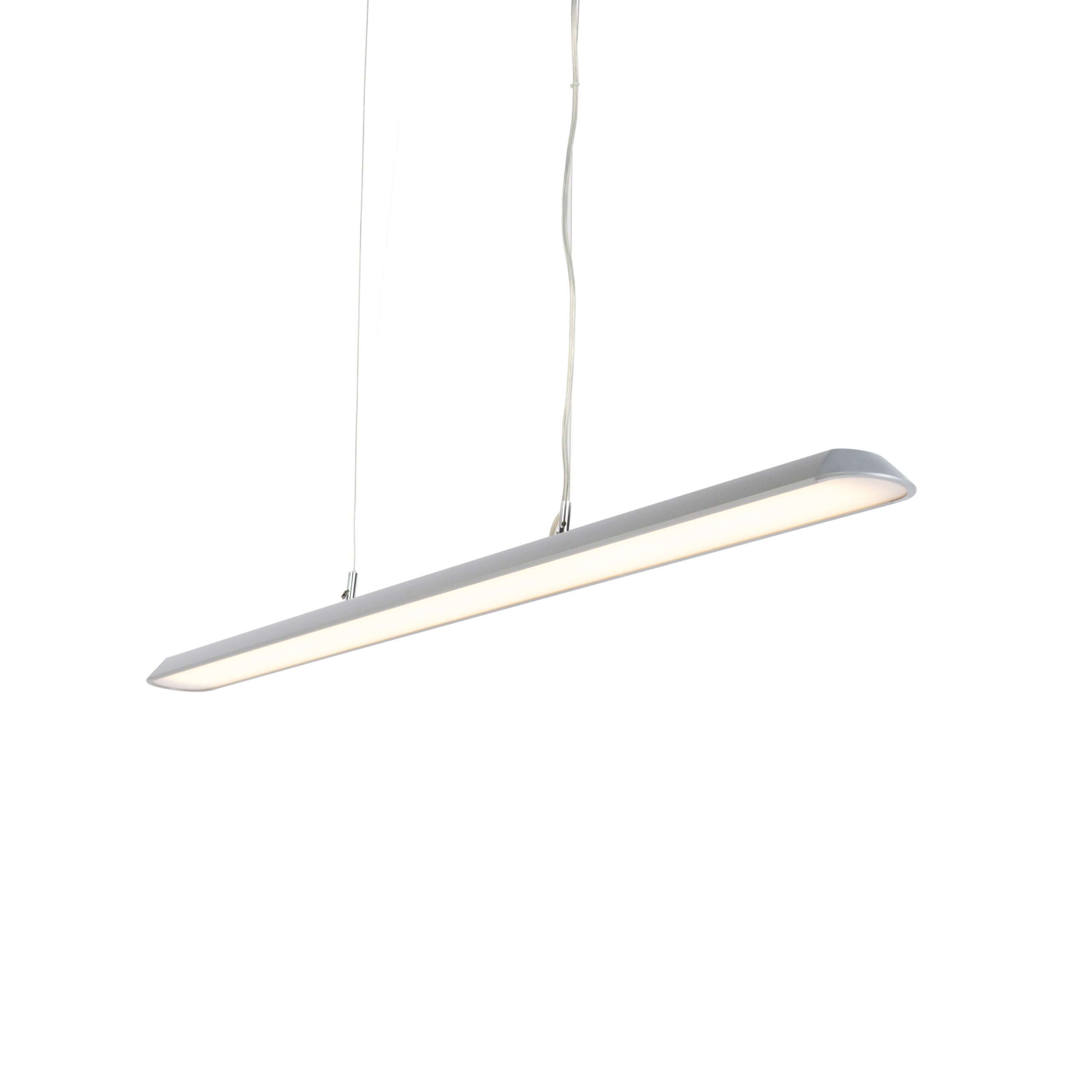 Moderní podlouhlá závěsná lampa stříbrná 130cm vč. LED - Duct S