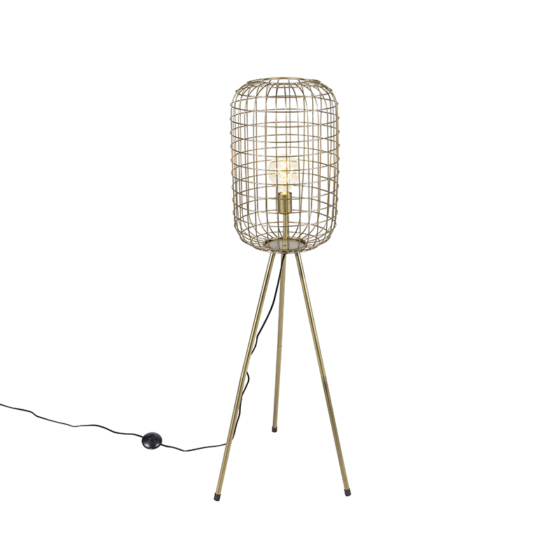 Moderní stojací lampa stativ mosaz - Barir