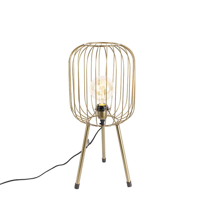 Moderní stolní lampa stativ mosaz - drát