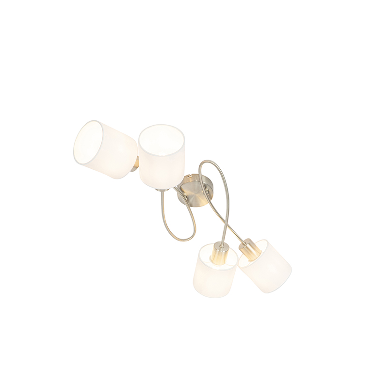 Moderní stropní lampa z oceli s bílými stínítky