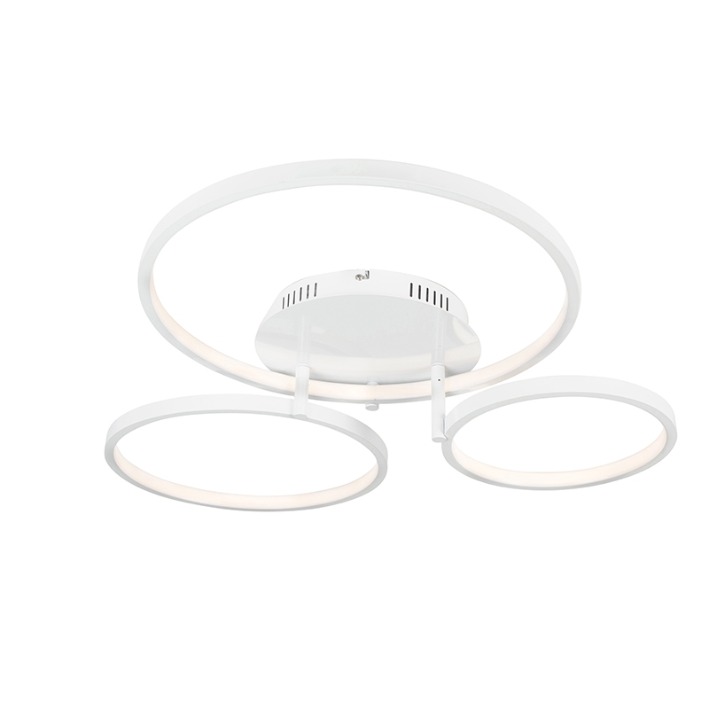 Moderní stropní svítidlo bílé včetně LED a stmívače - Rondas