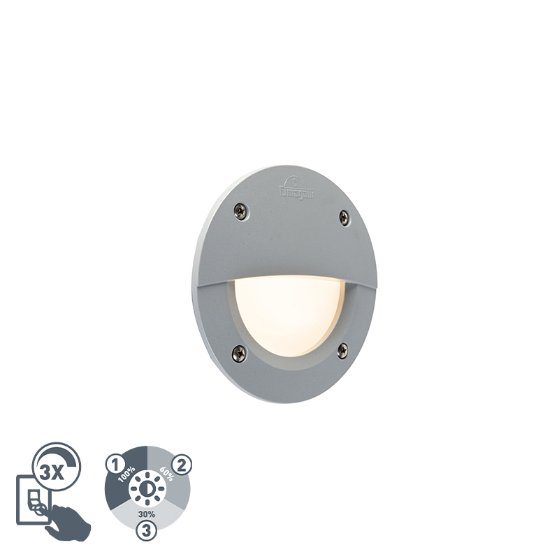 Moderní venkovní nástěnný reflektor šedý vč. LED IP65 - Leti