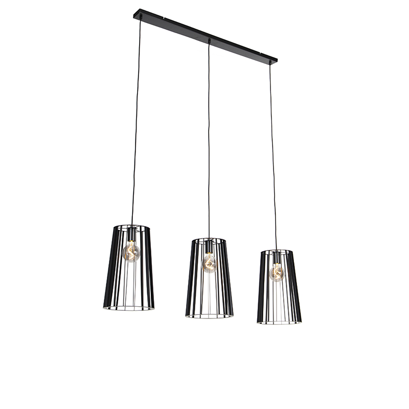 Moderní závěsná lampa černá 3-světlo - Wieza