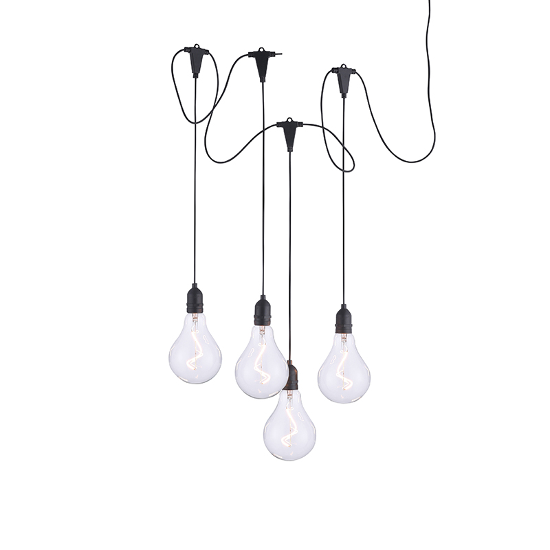 Moderní závěsná lampa černá včetně LED IP44 - Nomade