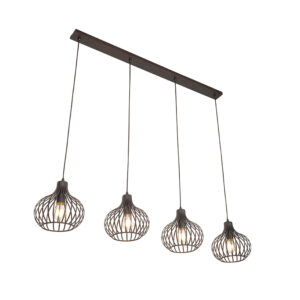 Moderní závěsná lampa hnědá 4-světlo - Frances