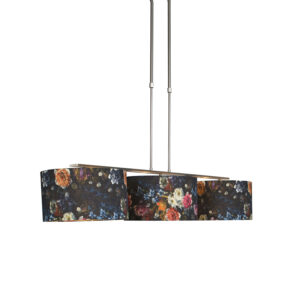 Moderní závěsná lampa z oceli se stínidlem 35 cm flora - Combi 3 Deluxe