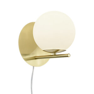 Nástěnná lampa ve stylu art deco zlatá s opálovým sklem - Flore