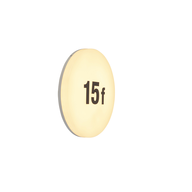 Nástěnné svítidlo kulaté vč. LED s číselným štítkem a snímačem pohybu - Plater