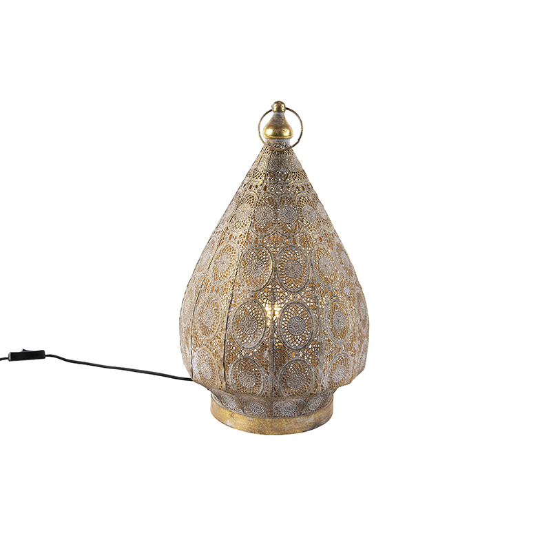 Orientální stolní lampa zlatá 28 cm - Mauglí