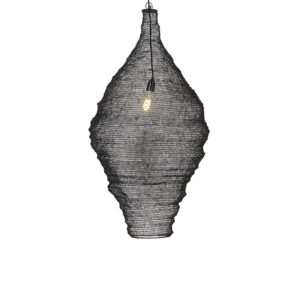 Orientální závěsná lampa černá 60 cm - Nidum L.