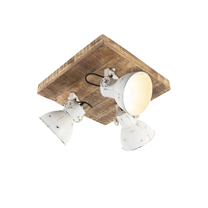 Průmyslová bílá s mangovým dřevem