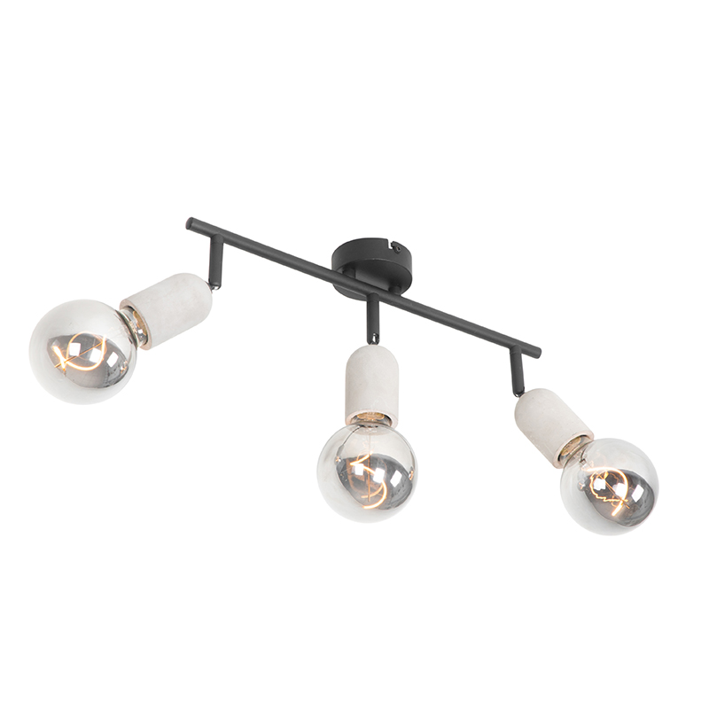 Průmyslová černá s betonovým 3-světlem - Pedra