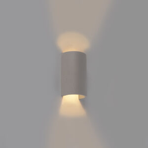 Průmyslová půlkruhová nástěnná lampa šedý beton - Meaux