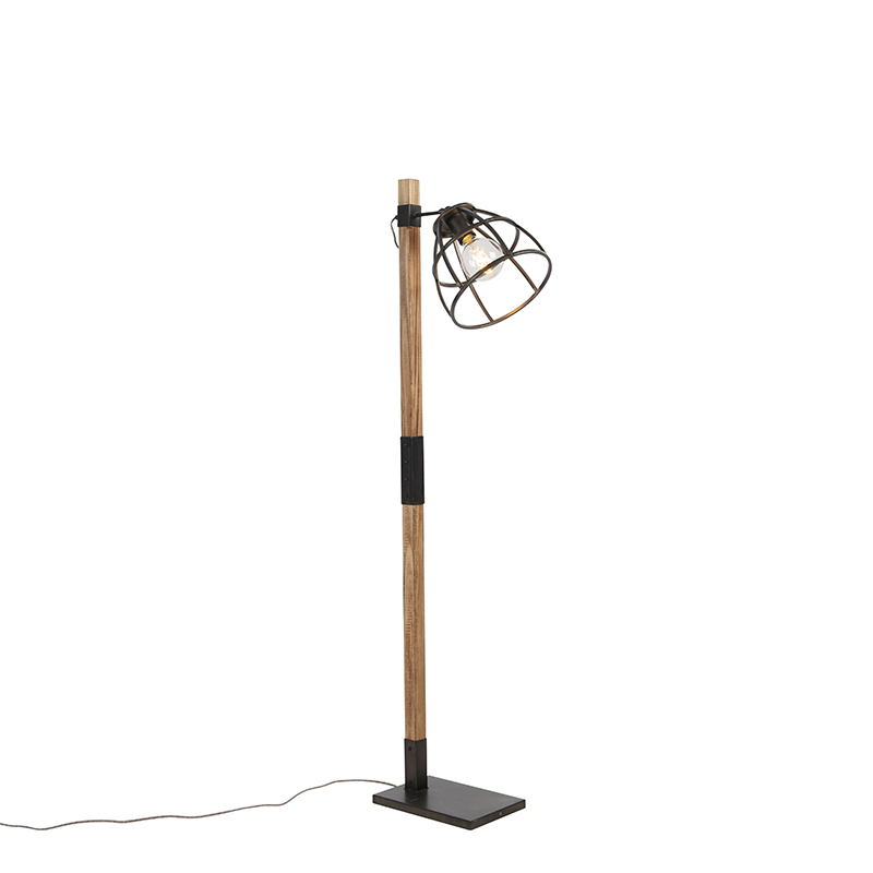 Průmyslová stojací lampa černá - Arthur