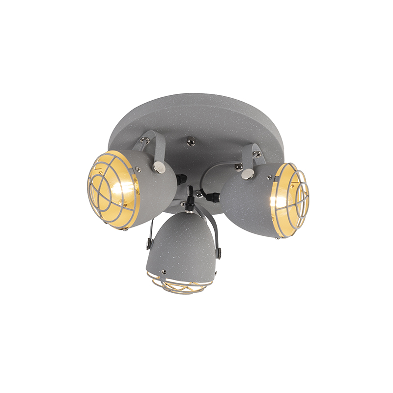 Průmyslově nastavitelný bodový šedý betonový vzhled 3-světlo - Rebus
