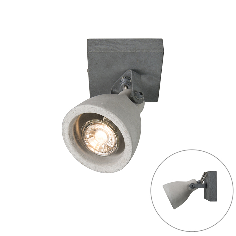 Průmyslový bodový šedý beton 1 světlo - Creto