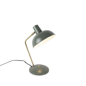 Retro stolní lampa zelená s bronzem - Milou