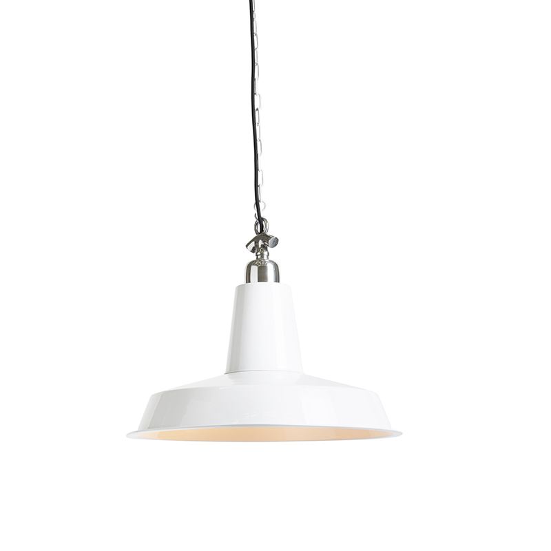 Sada 2 průmyslových závěsných lamp bílá - Warrior