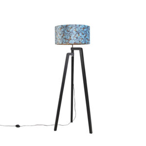 Stojací lampa stativ černá s odstínem motýl design 50 cm - Puros