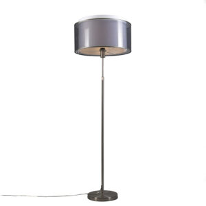 Stojací lampa z oceli s černo-bílým stínidlem nastavitelným 47 cm - Parte